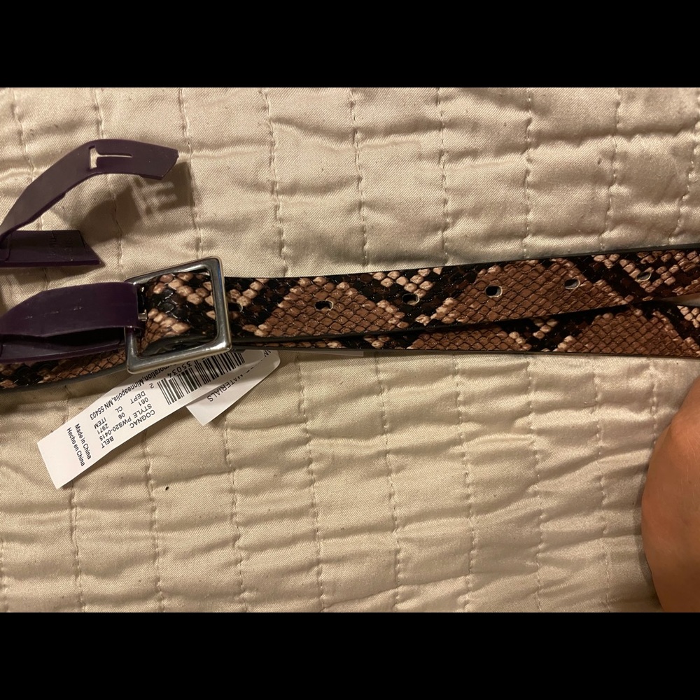 Brand new Ava and Viv brown snake skin belt